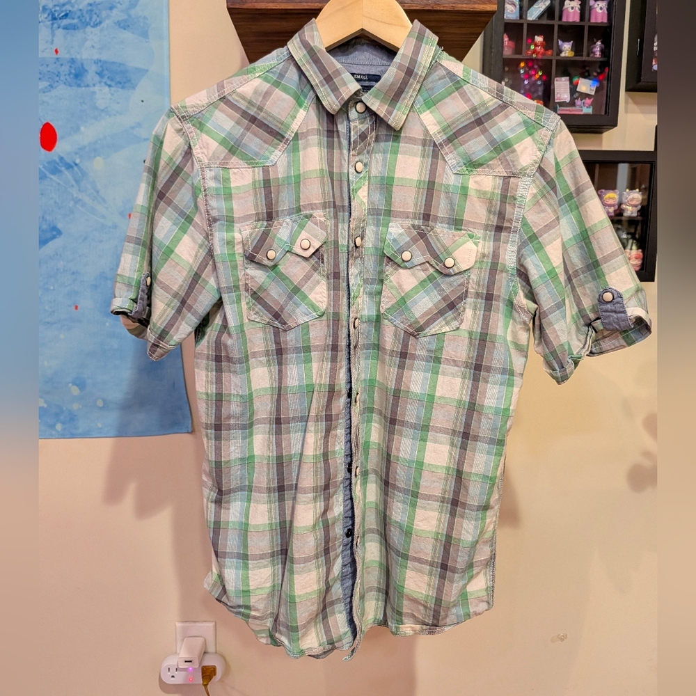 2 American Rag Pearl Snap Button-Up Shirts (S) - Picture 7 of 10